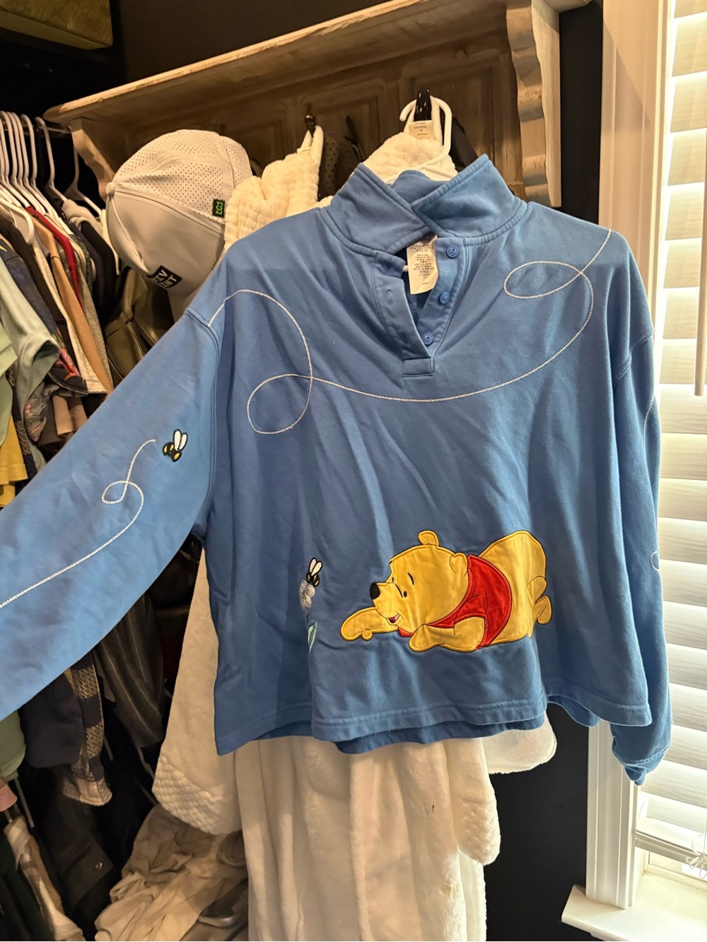 Winnie the Pooh Blue Long-Sleeve womens pullover